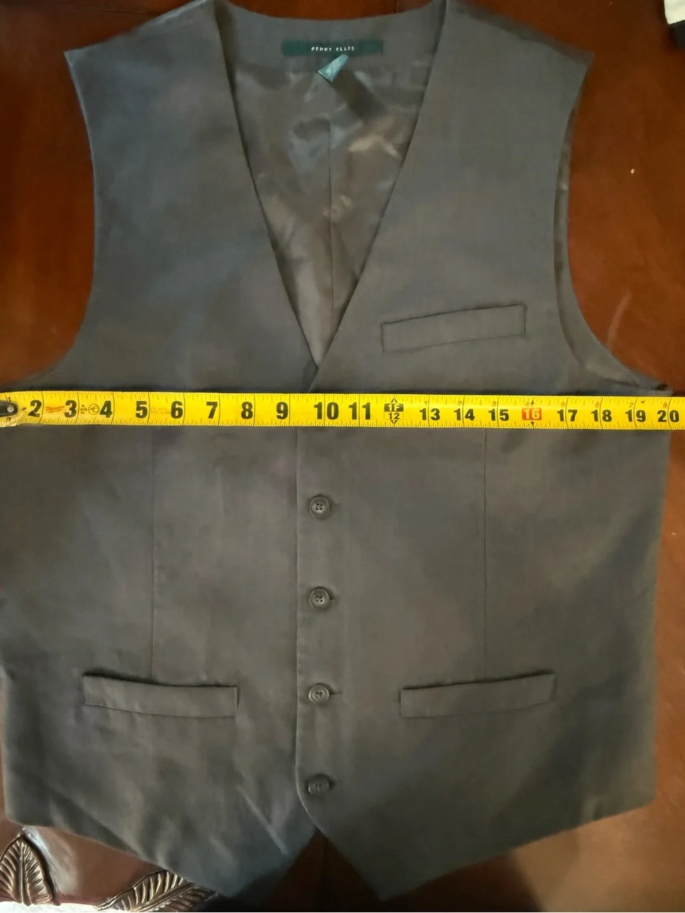 Perry Ellis Men’s Charcoal Gray Button-Front Waistcoat Vest